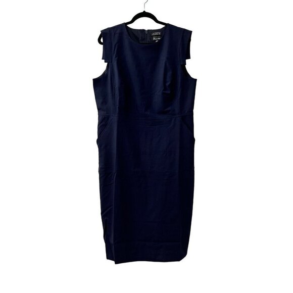 New J Crew Size T18 Tall resume dress Blue MSRP $228 **Defective Zipper** - Picture 3 of 16